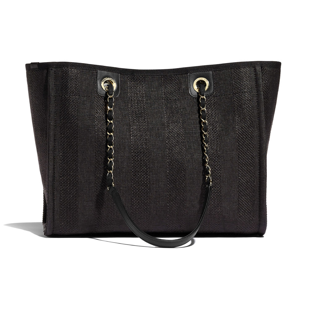 Chanel Mixed Fibers Black Large Shopping Bag A67001 B02336 94305: Image 2