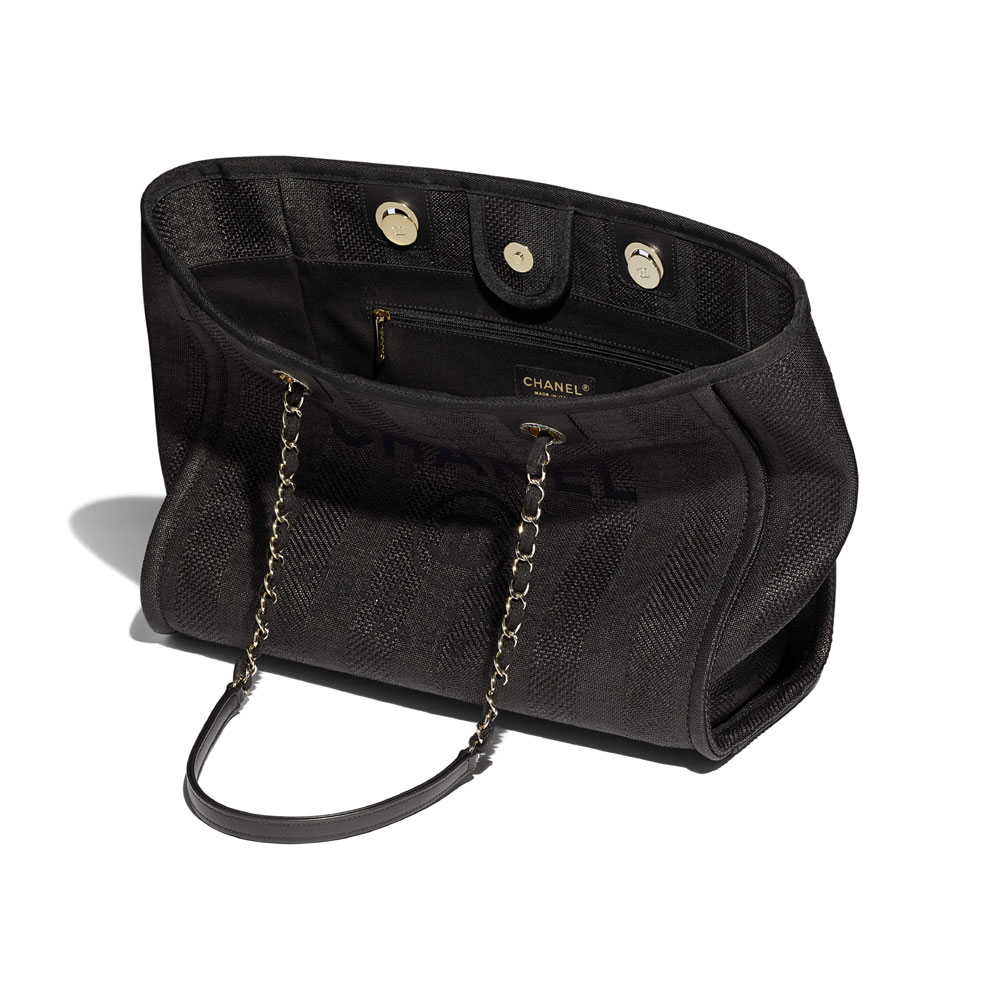 Chanel Mixed Fibers Black Large Shopping Bag A67001 B02336 94305: Image 3