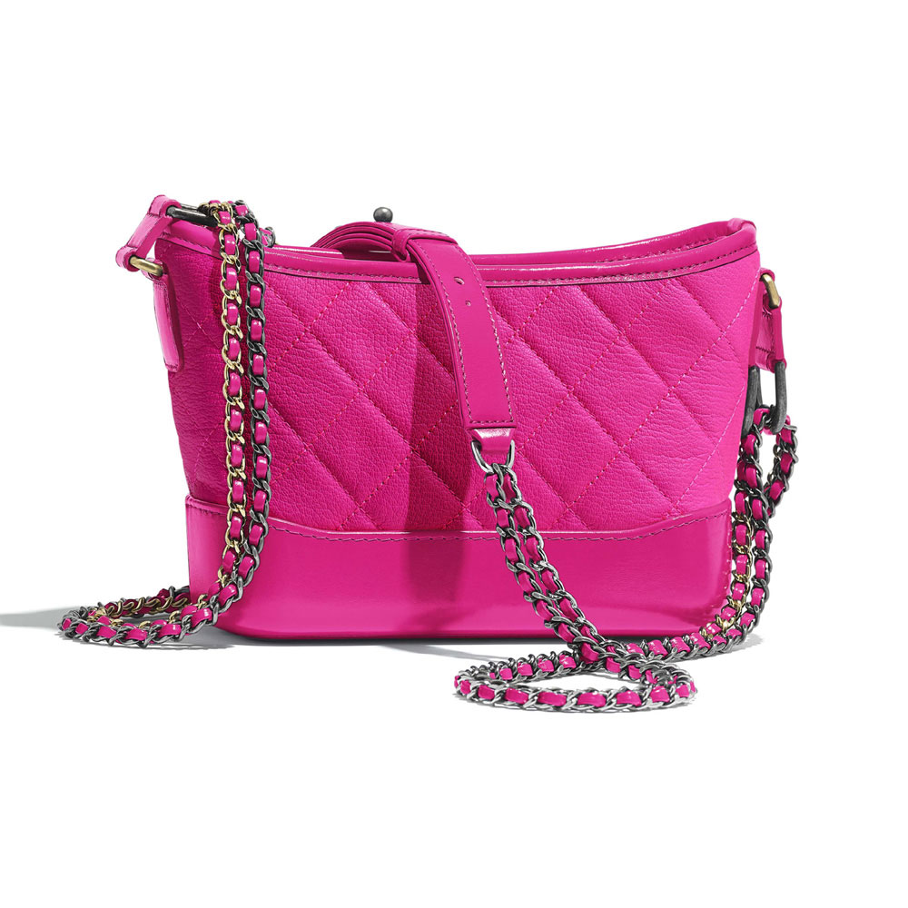 Goatskin Pink Chanels Gabrielle Small Hobo Bag A91810 B01654 N5204: Image 2