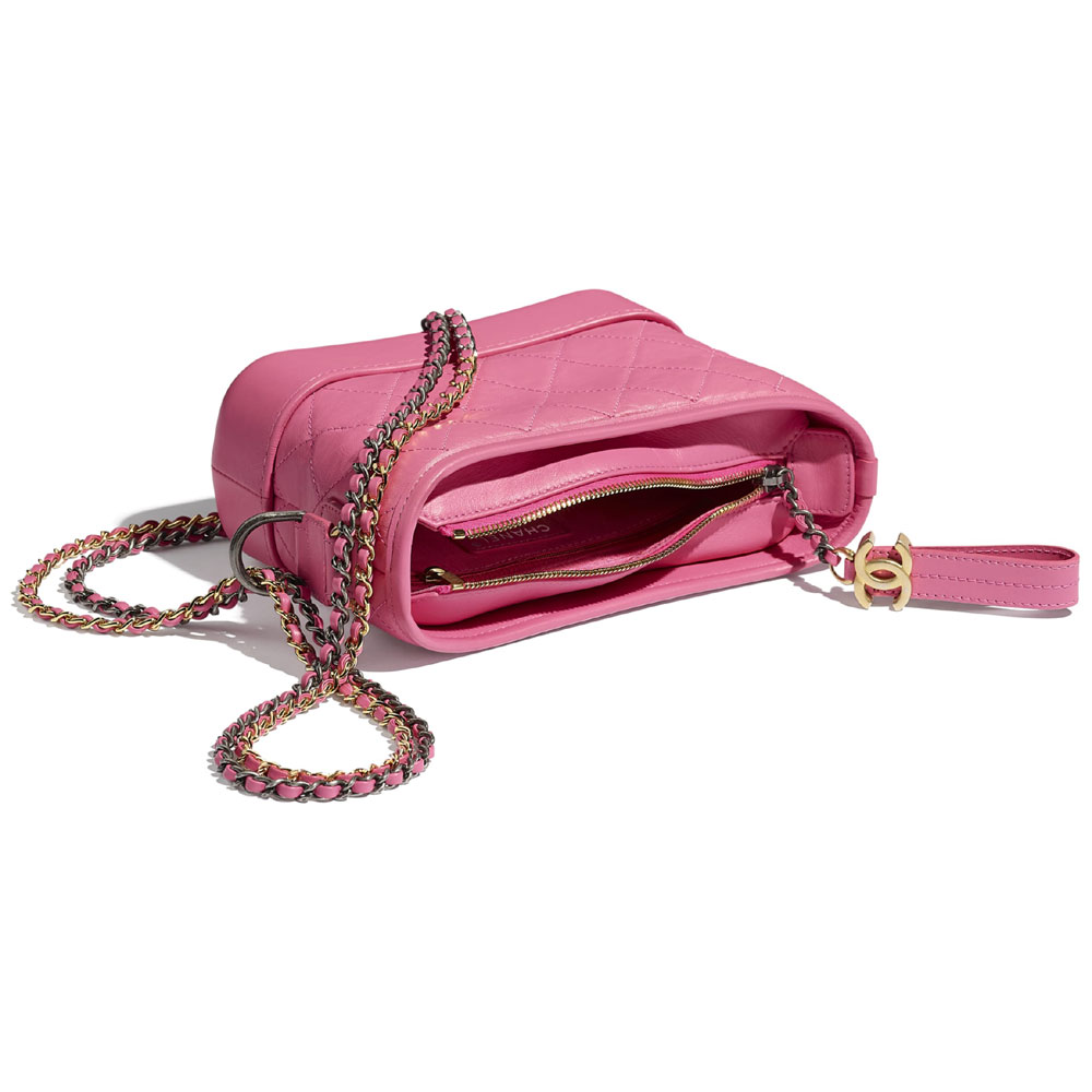 Aged Smooth Calfskin Pink Chanels Gabrielle Small Hobo A91810 Y61477 5B648: Image 3