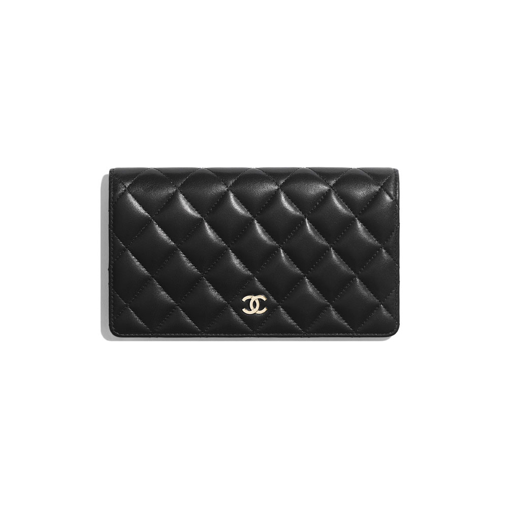 Chanel Black Classic Long Flap Wallet AP0233 Y01295 C3906: Image 1