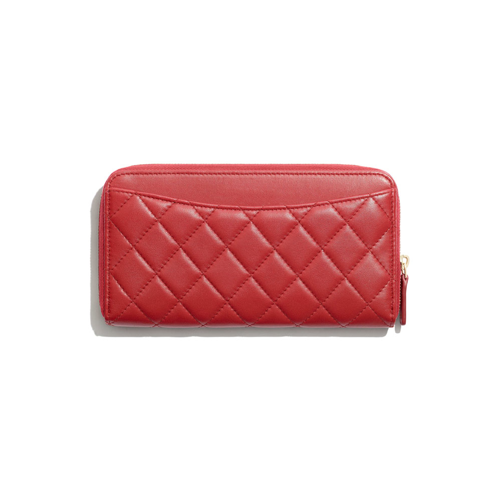 Chanel Lambskin Red Classic Long Zipped Wallet AP0242 Y04059 N6513: Image 2