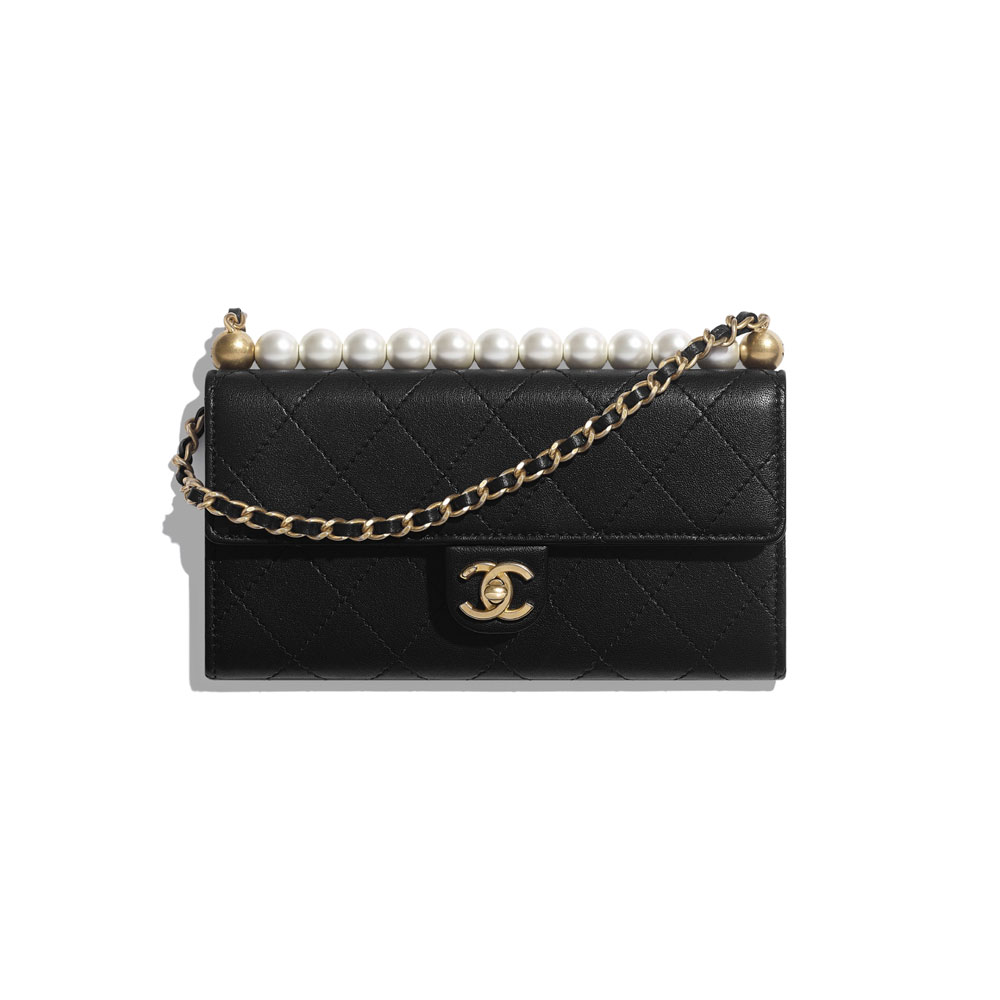 Chanel Goatskin Imitation Pearls Clutch with Chain AP1001 B02156 94305: Image 1