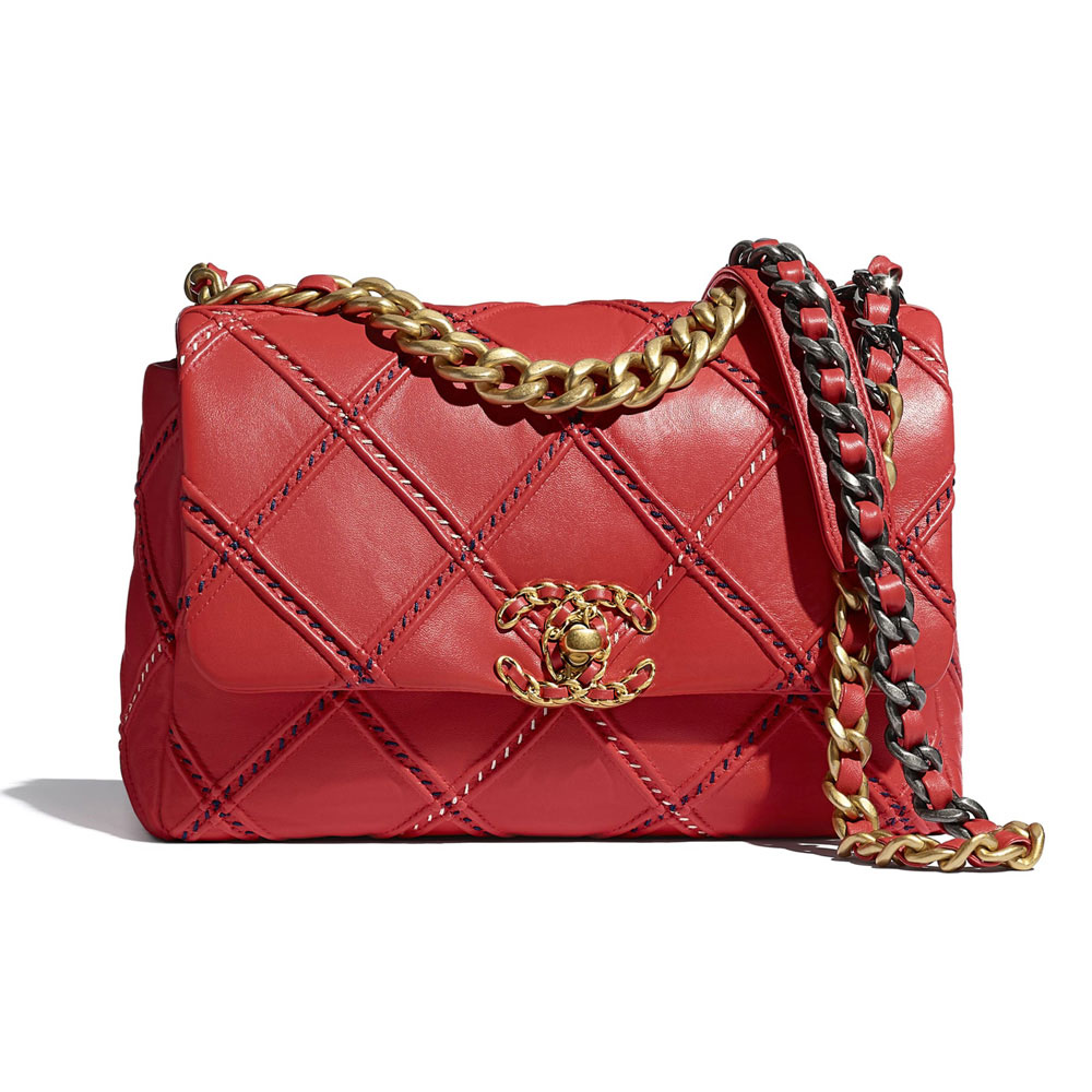 Chanel Red Chanel 19 Flap Bag AS1160 B05014 NB360: Image 1