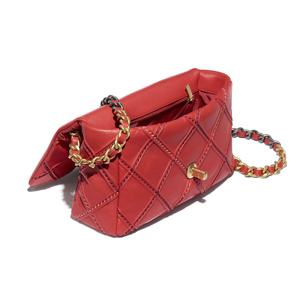 Chanel Red Chanel 19 Flap Bag AS1160 B05014 NB360: Image 3