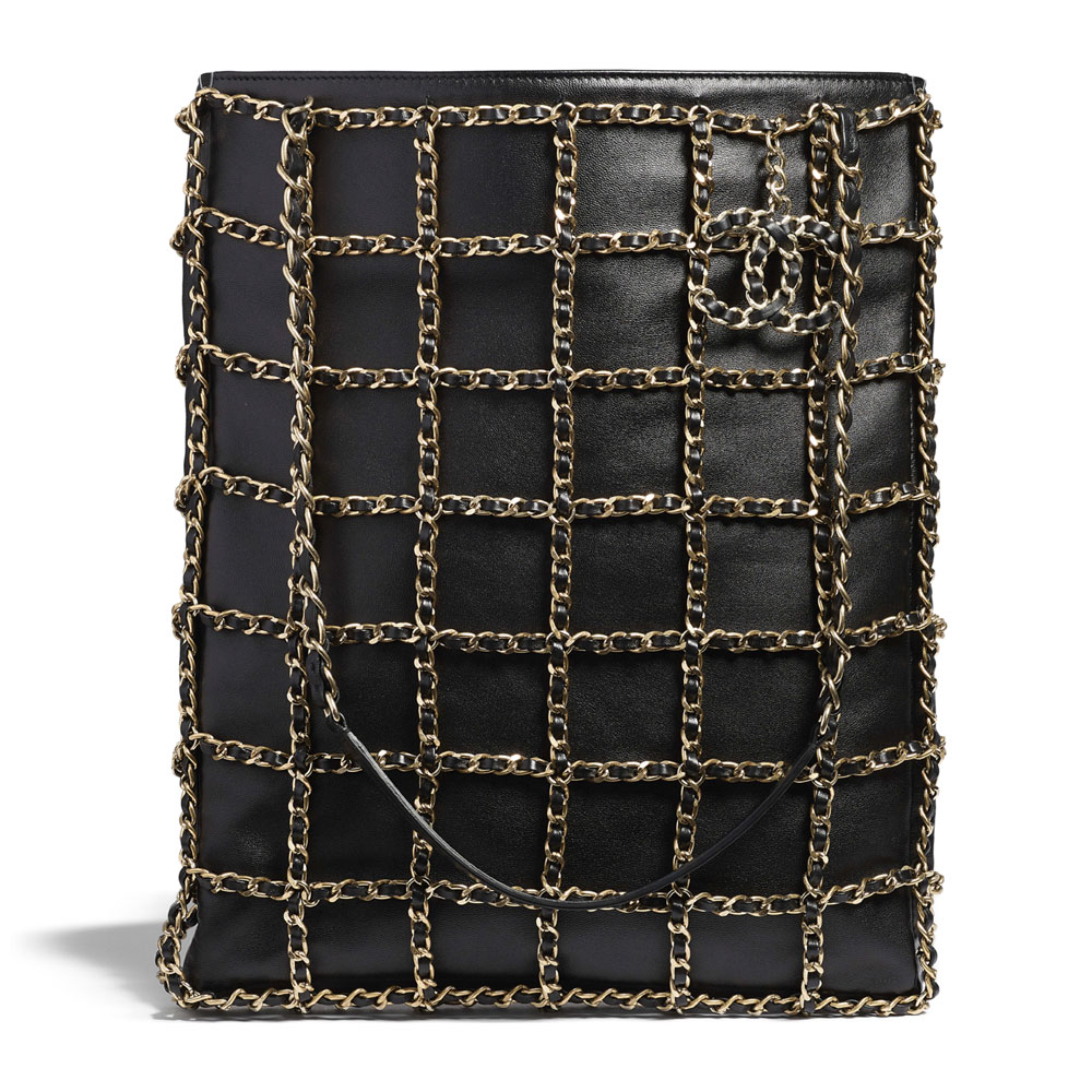 Chanel Lambskin Gold Metal Black Shopping Bag AS1383 B02003 94305: Image 1