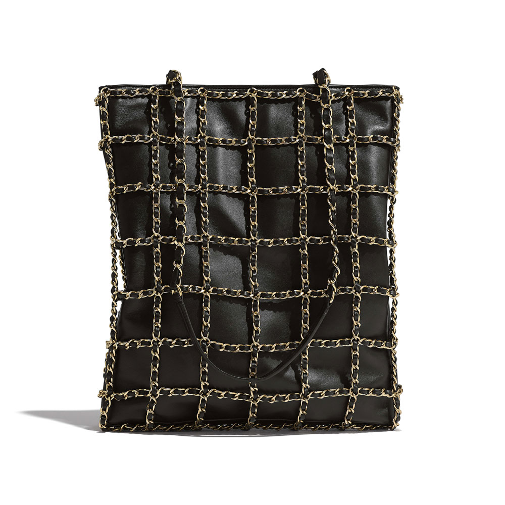Chanel Lambskin Gold Metal Black Shopping Bag AS1383 B02003 94305: Image 2