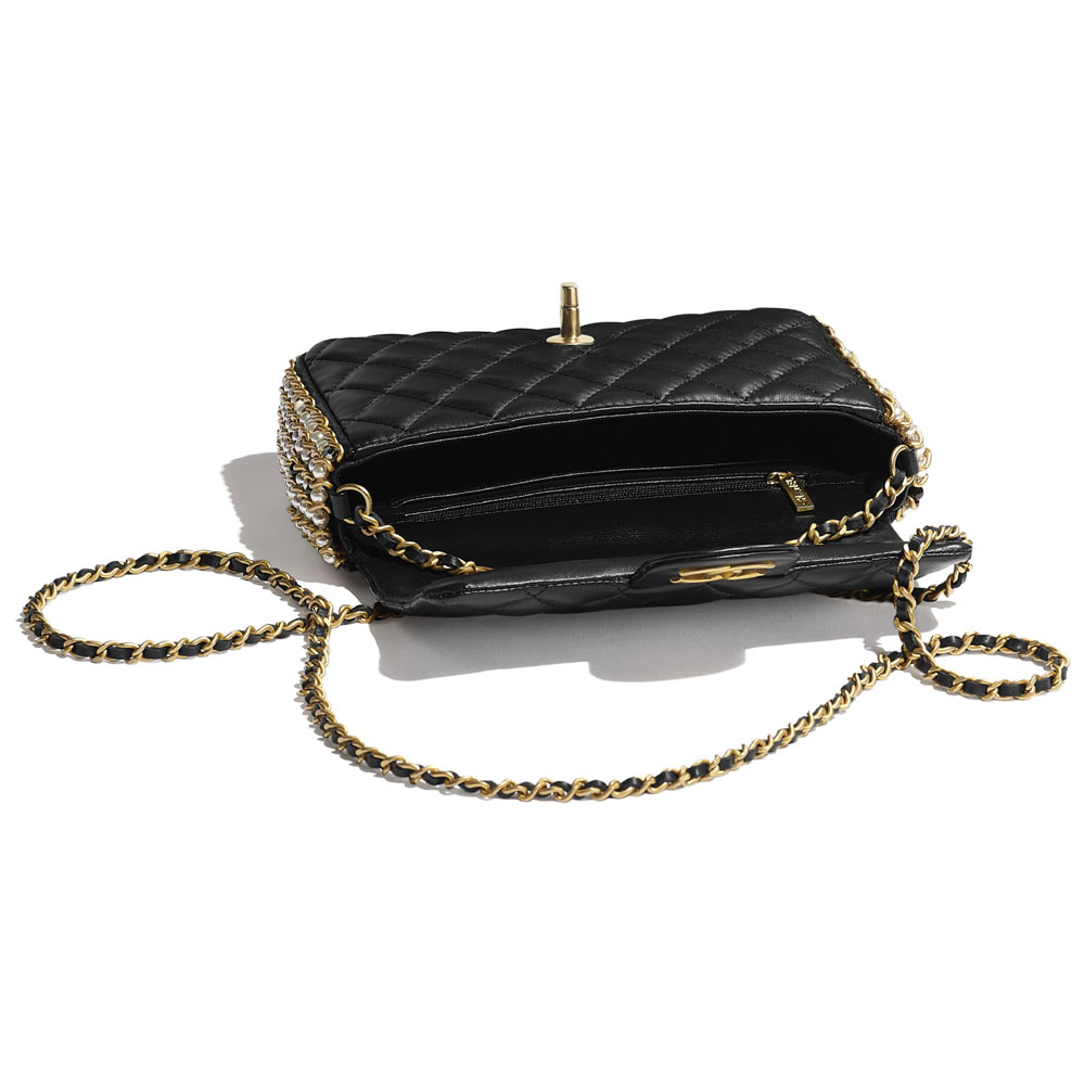 Chanel Imitation Pearls Black Flap Bag AS1740 B02779 94305: Image 3