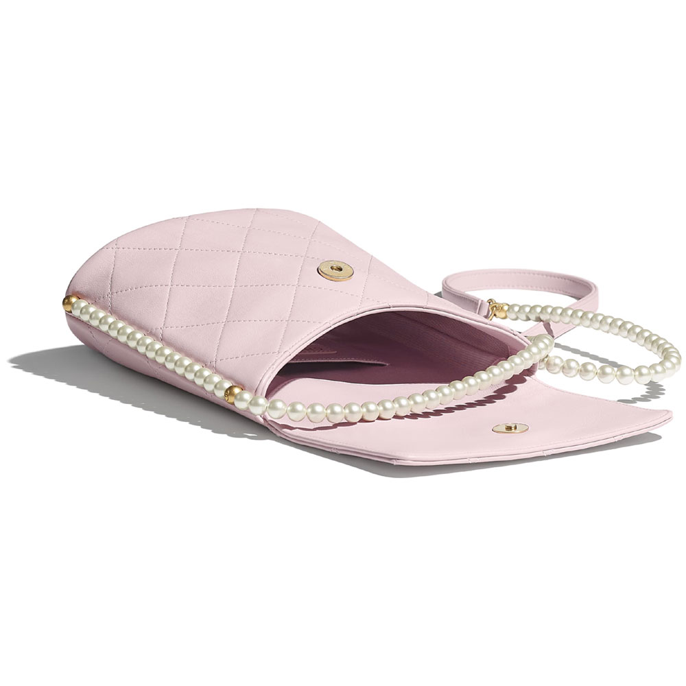 Chanel Imitation Pearls Light Pink Small Hobo Bag AS2503 B05543 NC022: Image 3