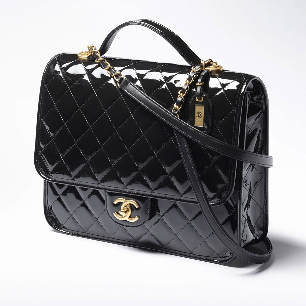 Chanel Large Backpack Patent calfskin gold AS3662 B09576 94305: Image 1