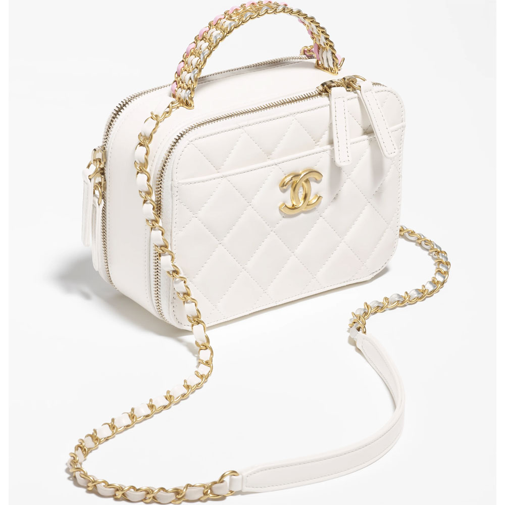 Chanel Shiny calfskin gold White Vanity Case AS3899 B10377 10601: Image 2