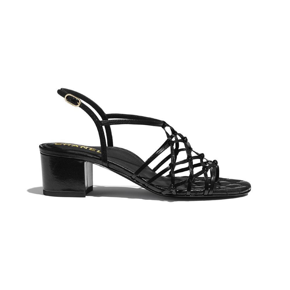 Chanel Iridescent Calfskin Black Sandal G36876 X56078 94305: Image 1