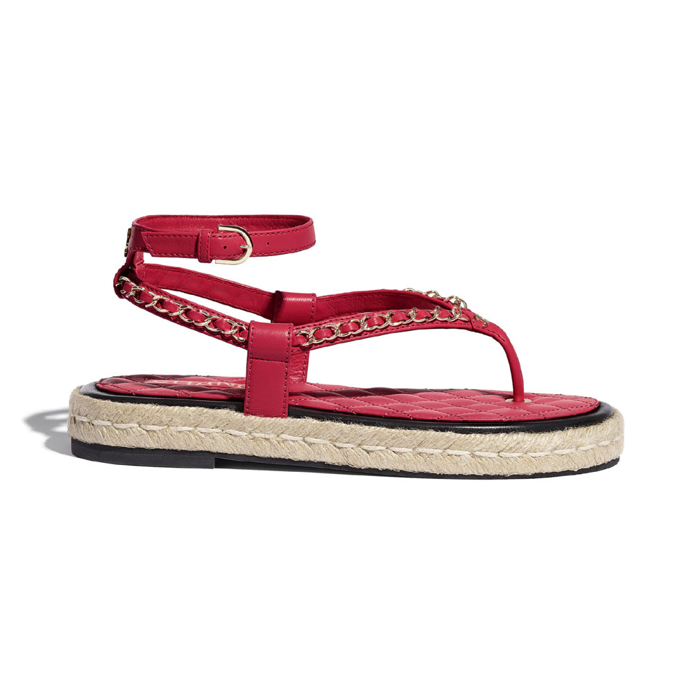 Chanel Lambskin Red Sandal G36921 X01000 NA115: Image 1