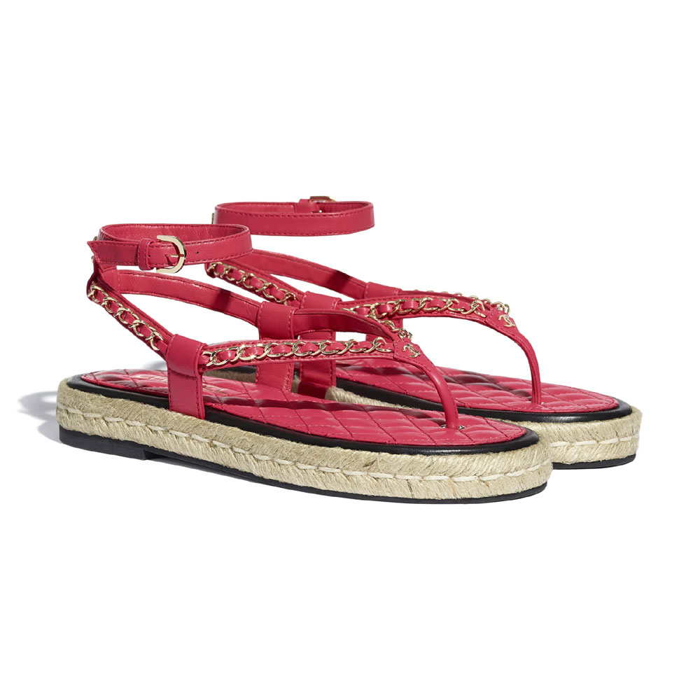 Chanel Lambskin Red Sandal G36921 X01000 NA115: Image 2