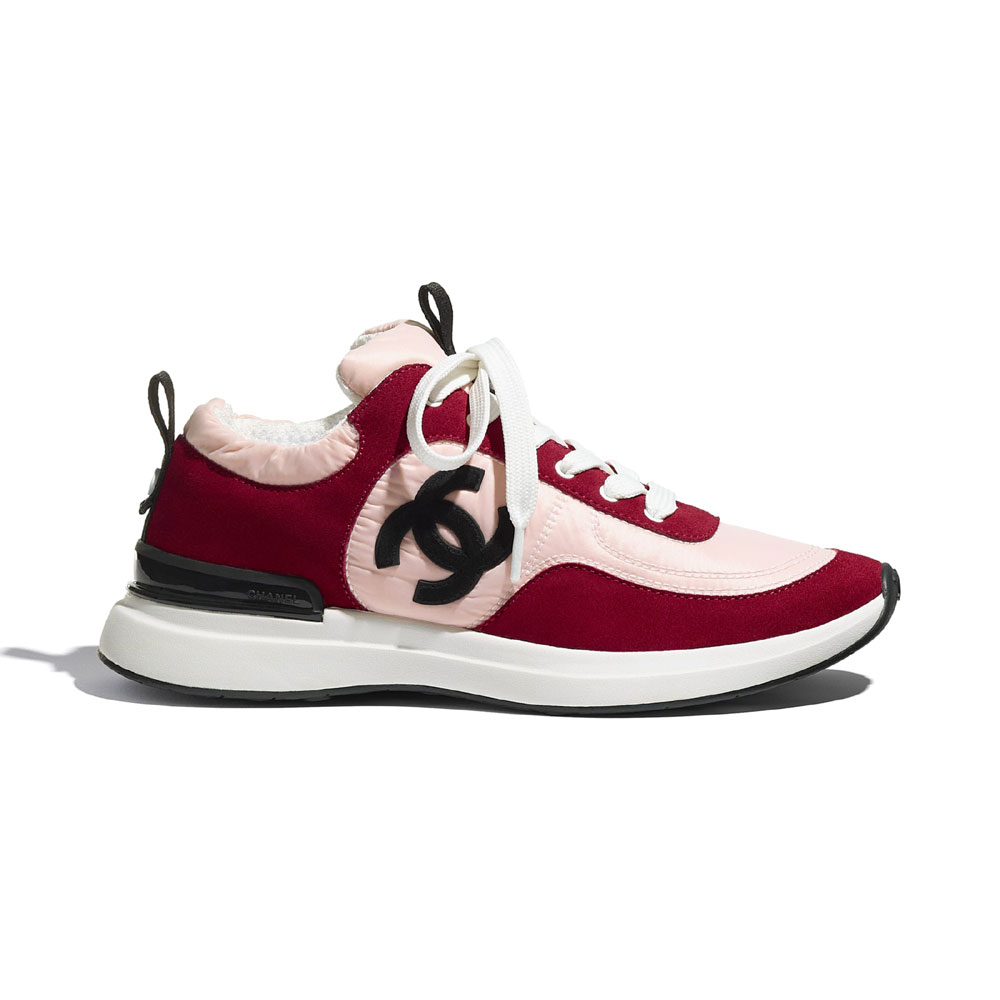 Chanel Suede Calfskin Nylon Pink Sneaker G37122 Y55132 K2777: Image 1