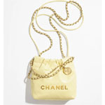 Shiny calfskin gold Light Yellow CHANEL 22 Mini bag AS3980 B08037 NN289