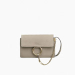 Chloe Faye shoulder bag in suede calfskin smooth calfskin 3S1127-H2O-B79