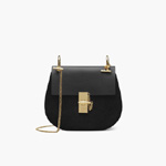 Chloe Drew shoulder bag Suede smooth calfskin black 3S1031-H5I-001