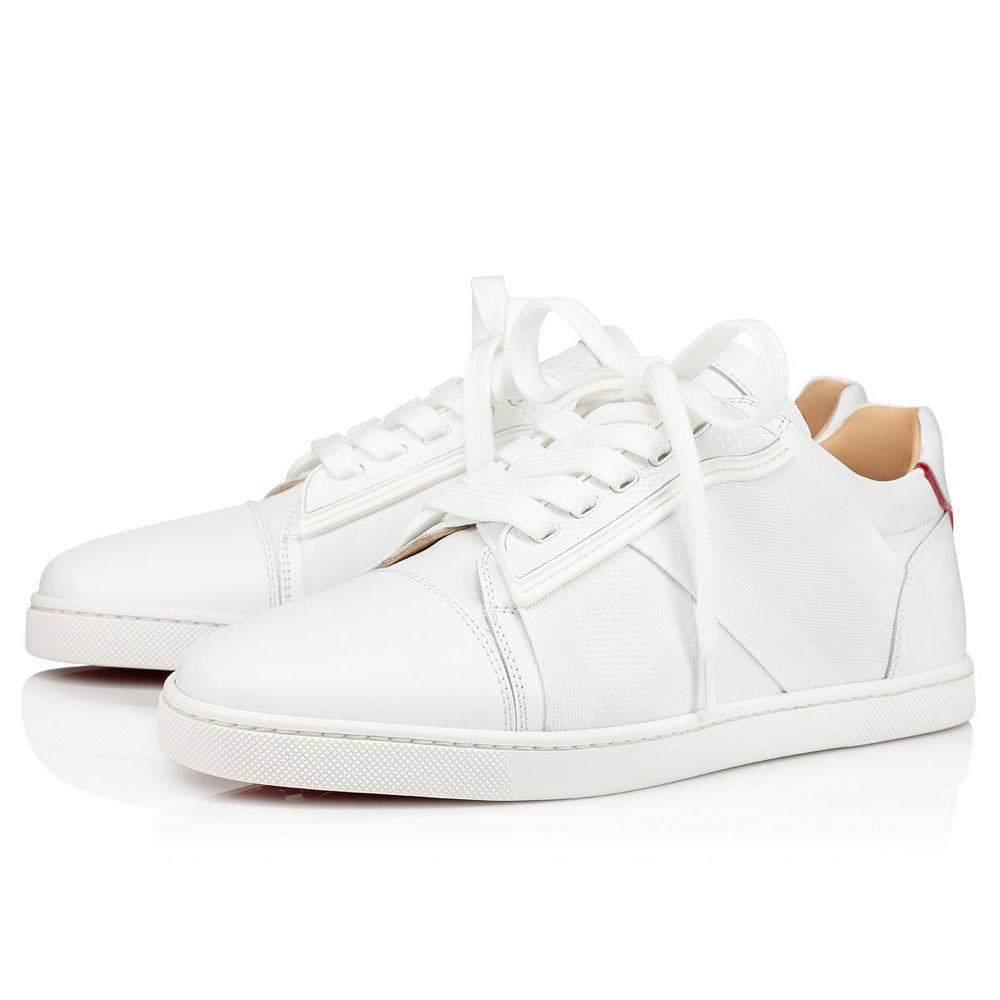 Louboutin Elastikid Donna 000 Version Bianco Calf Sneaker 1201222W224: Image 1