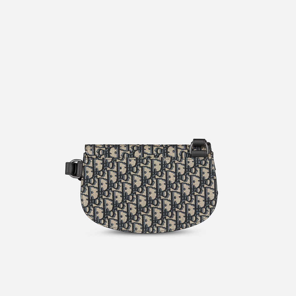 Saddle Pouch Beige and Black Dior Oblique Jacquard 1ADPO044YKY H27E: Image 4
