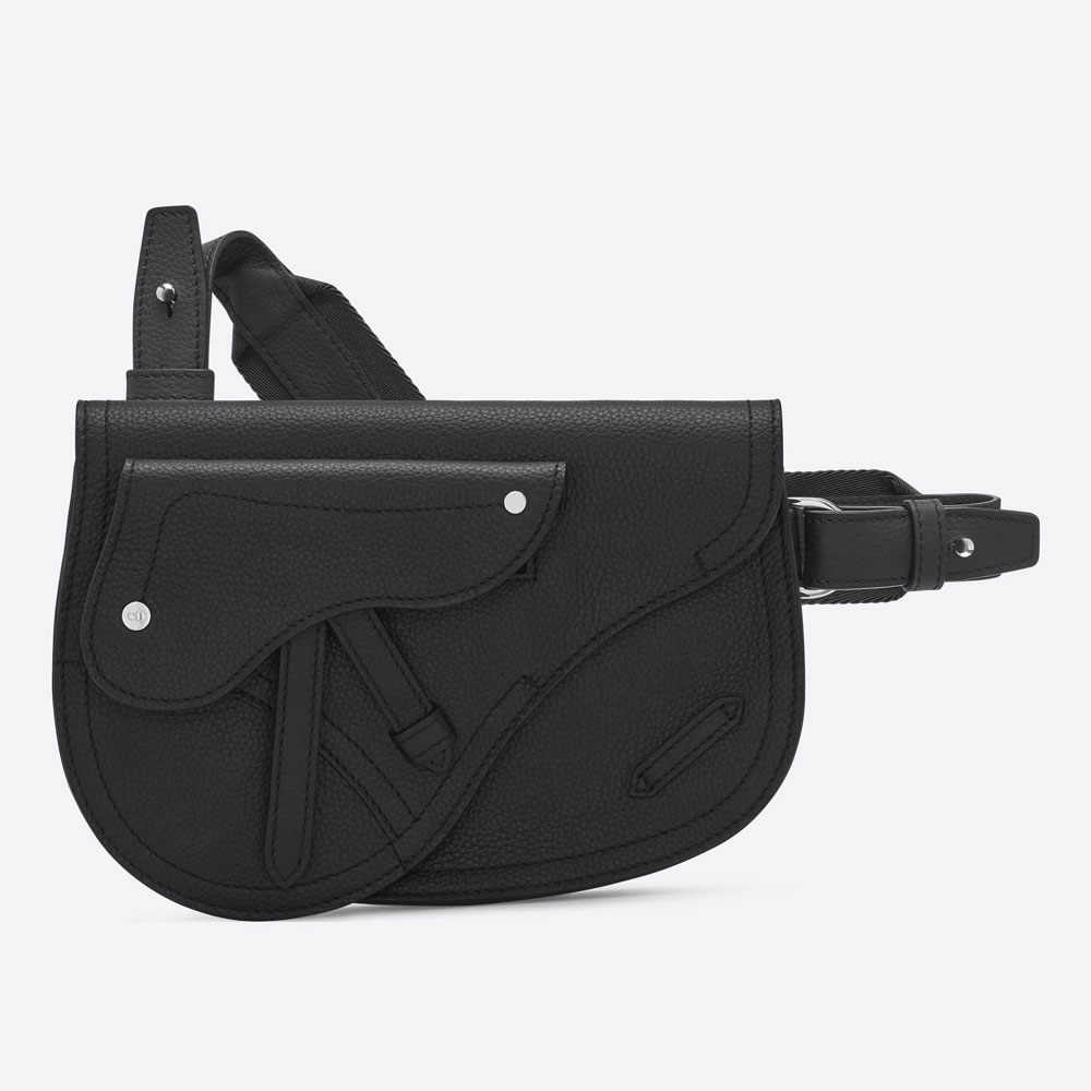 Dior Saddle Pouch Black Grained Calfskin 1ADPO095YMJ H00N: Image 1