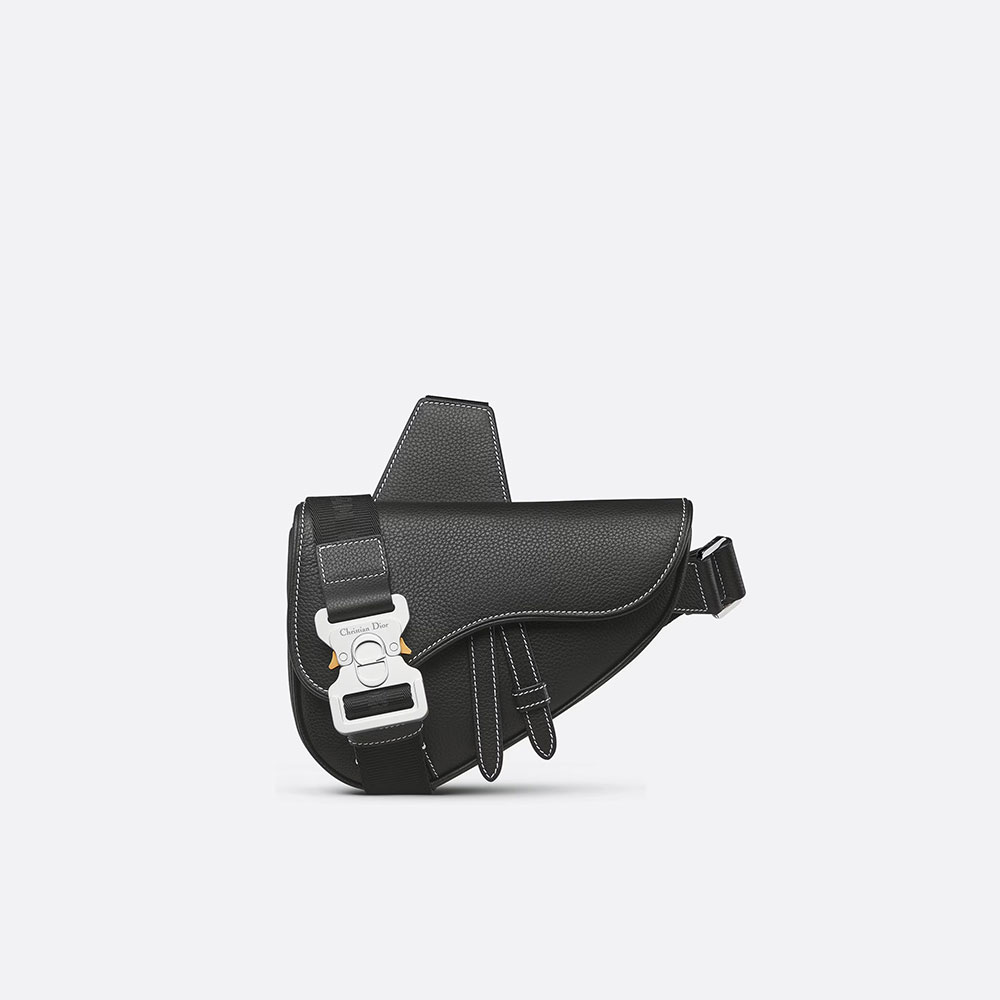 Dior Mini Saddle Bag Black Grained Calfskin 1ADPO248YKK H00N: Image 1