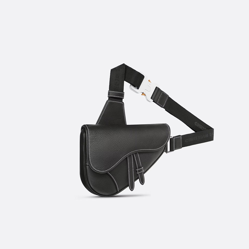 Dior Mini Saddle Bag Black Grained Calfskin 1ADPO248YKK H00N: Image 2