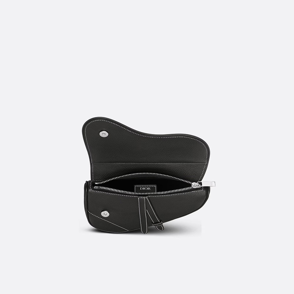 Dior Mini Saddle Bag Black Grained Calfskin 1ADPO248YKK H00N: Image 3