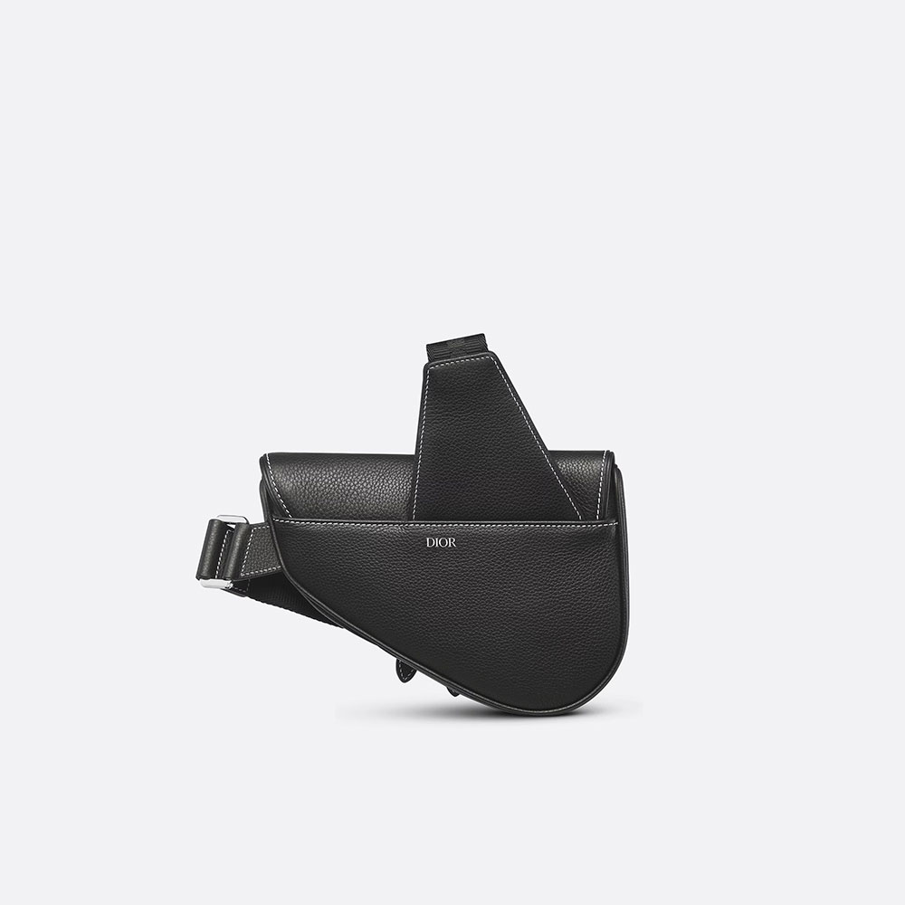 Dior Mini Saddle Bag Black Grained Calfskin 1ADPO248YKK H00N: Image 4