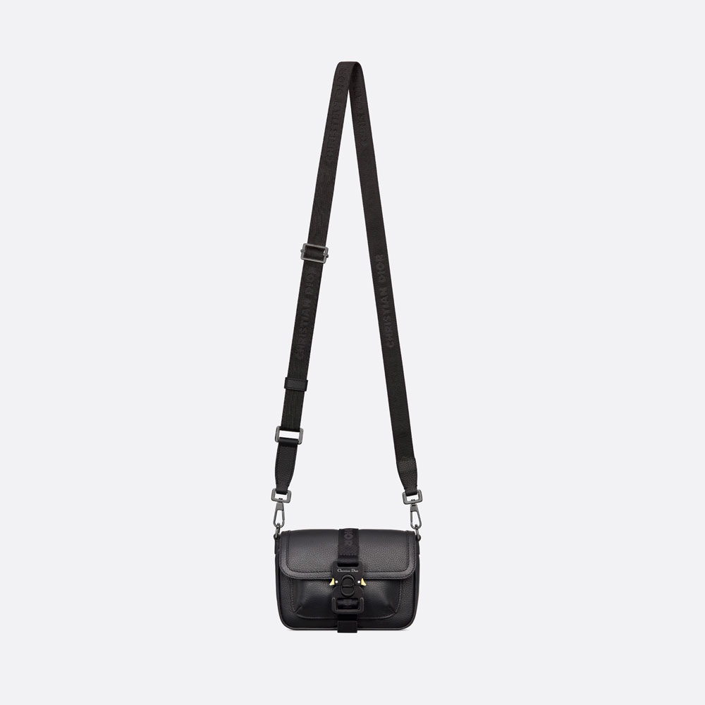 Mini Dior Hit The Road Bag Black Grained Calfskin 2HTCA458YMJ H00N: Image 3