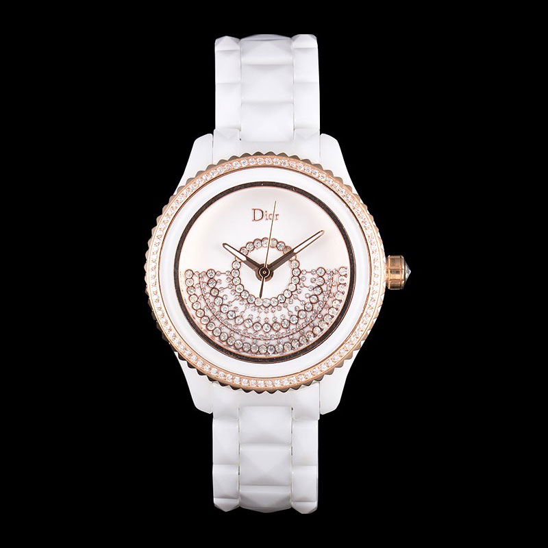 Dior VIII Grand Bal Rose Gold Bezel White Bracelet DIOR6164: Image 1