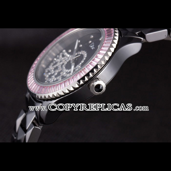 Christian Dior VIII Baguette Cut Pink Diamonds with Diamond Encrusted Dial DIOR6168: Image 3