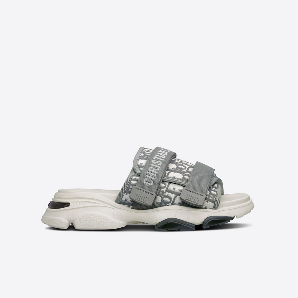 D-Wander Slide Gray Technical Fabric with Dior Oblique Print KCQ351OBY S33G: Image 1