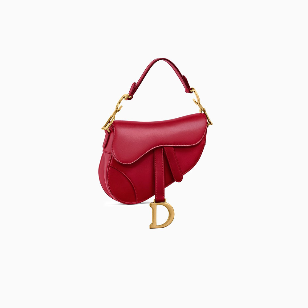 Dior Mini Saddle bag in red calfskin M0447CWGH M41R: Image 2