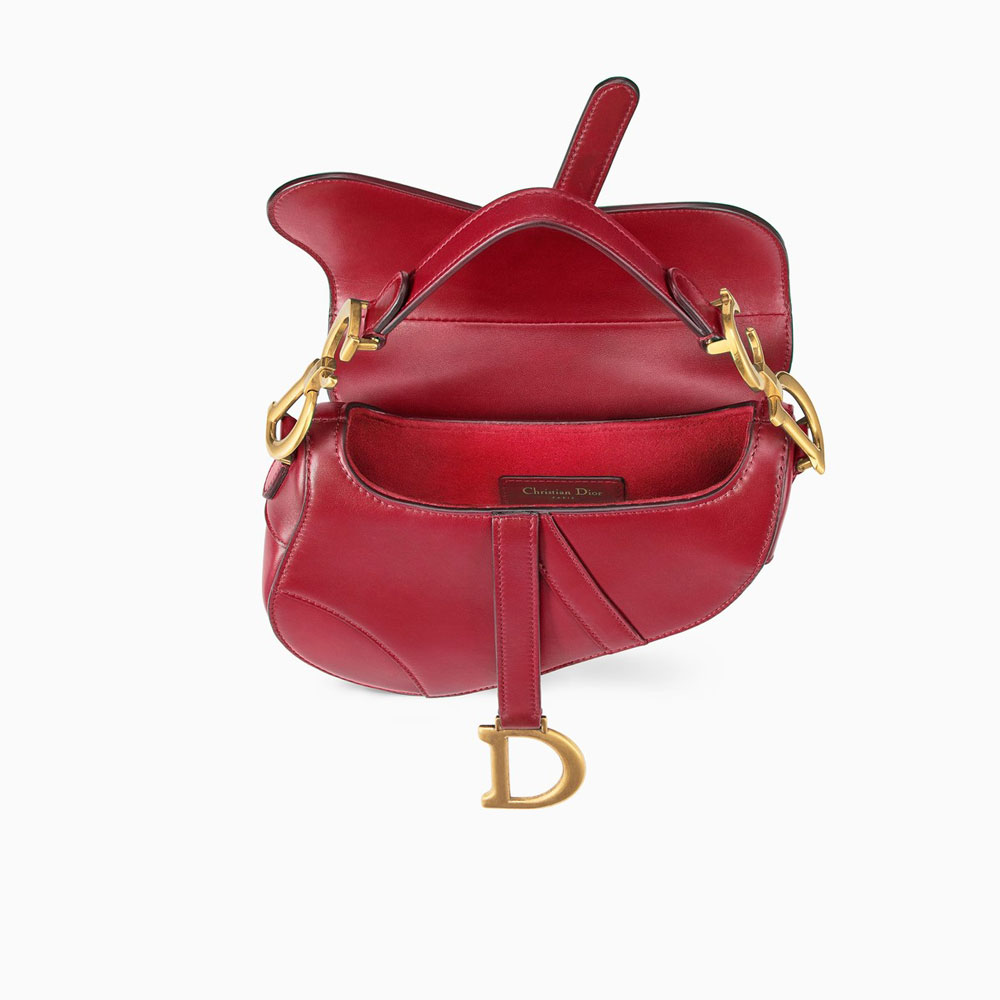 Dior Mini Saddle bag in red calfskin M0447CWGH M41R: Image 3