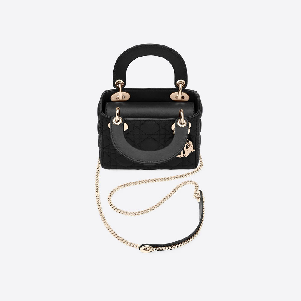 Mini Lady Dior Bag Black Cannage Lambskin M0505OCAL M900: Image 2