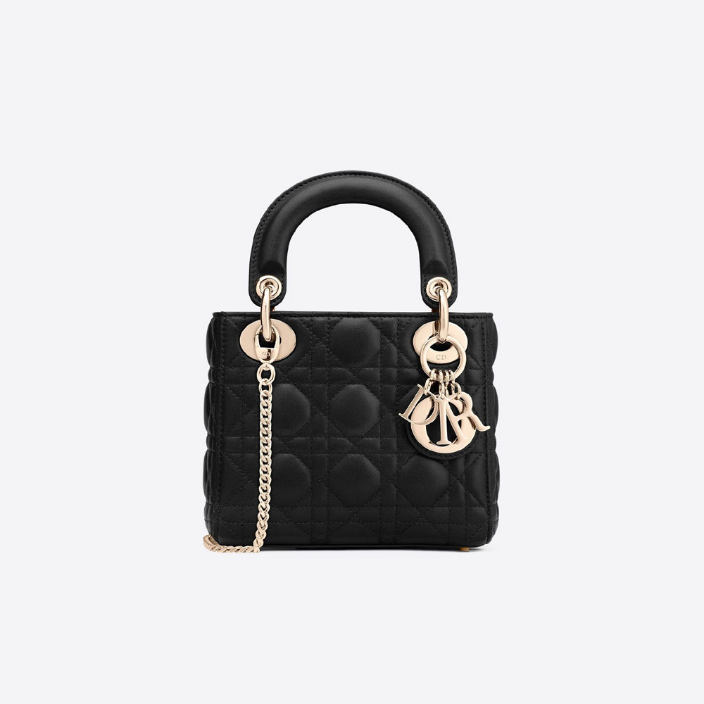 Mini Lady Dior Bag Black Cannage Lambskin M0505OCAL M900: Image 3