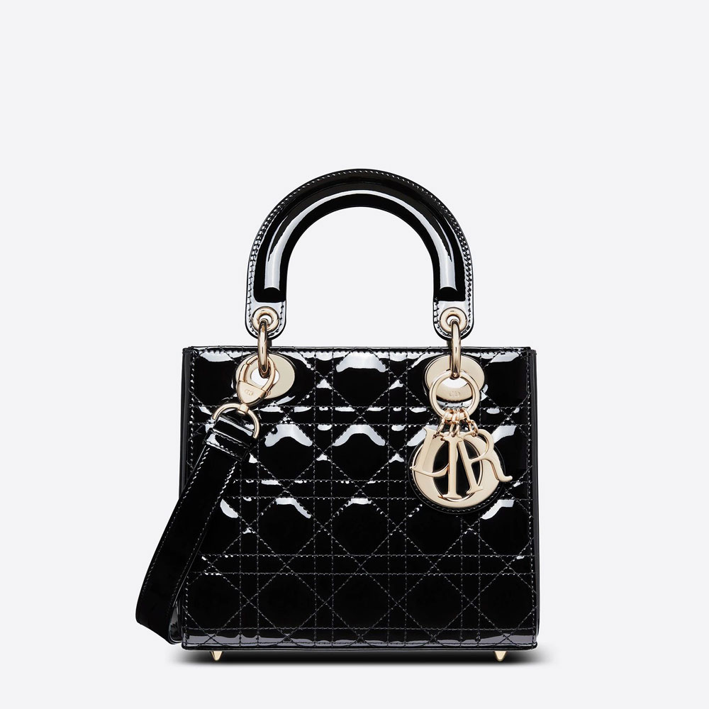 Small Lady Dior Bag Black Patent Cannage Calfskin M0531OWCB M900: Image 1