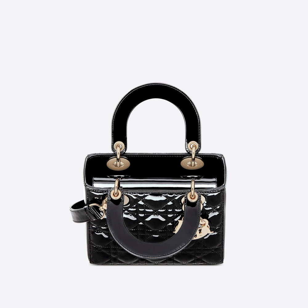 Small Lady Dior Bag Black Patent Cannage Calfskin M0531OWCB M900: Image 2