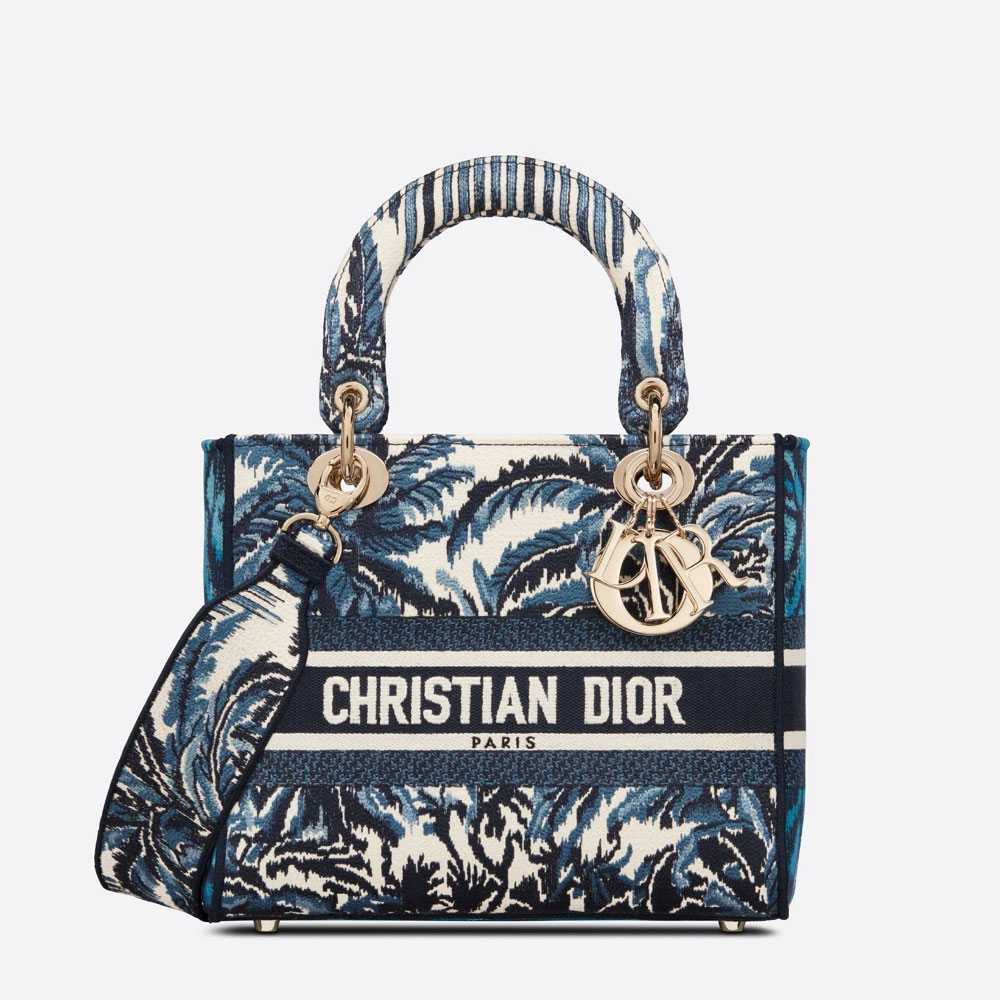 Dior Palms Embroidery Medium Lady D Lite Bag Blue M0565OREU M928: Image 1