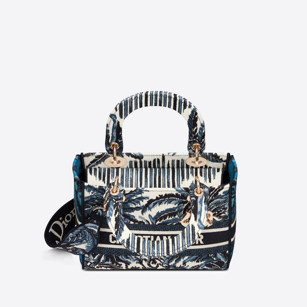 Dior Palms Embroidery Medium Lady D Lite Bag Blue M0565OREU M928: Image 2