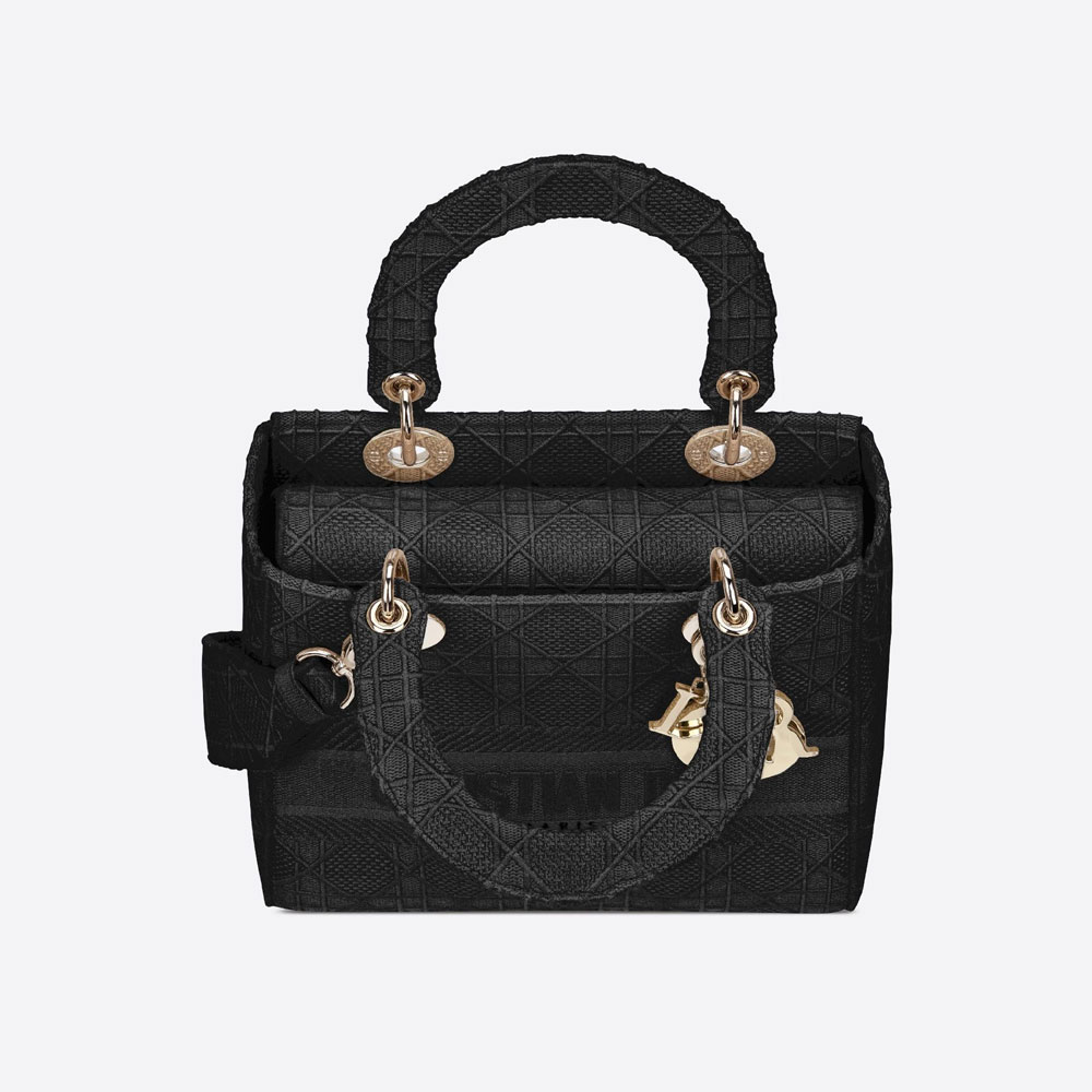 Dior Medium Lady D-Lite Bag Black Cannage Embroidery M0565OREY M989: Image 2