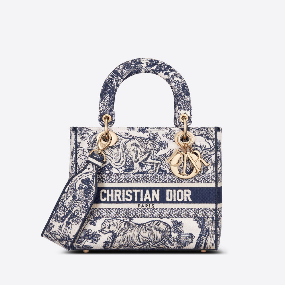 Dior Medium Lady D Lite Bag Toile de Jouy Embroidery M0565OTDT M808: Image 1