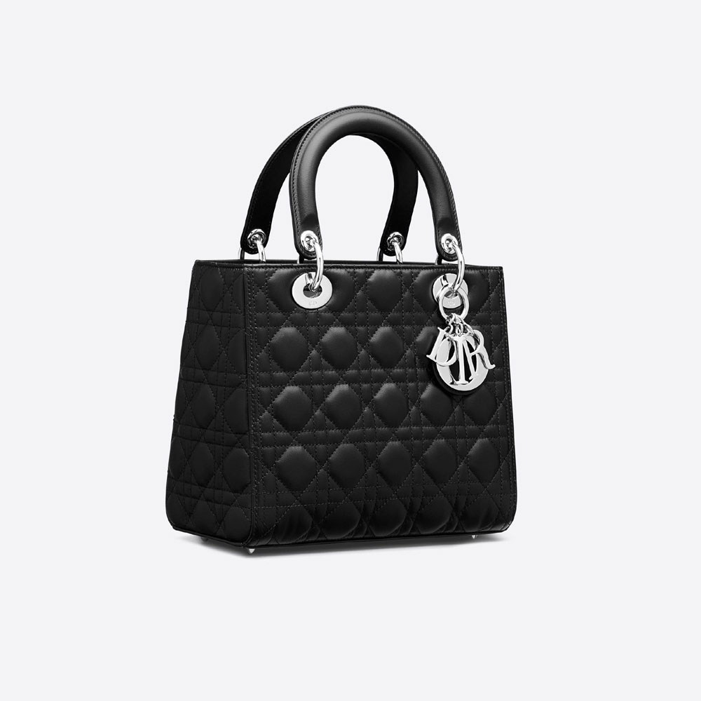 Medium Lady Dior Bag Black Cannage Lambskin M0565PNGE M900: Image 1