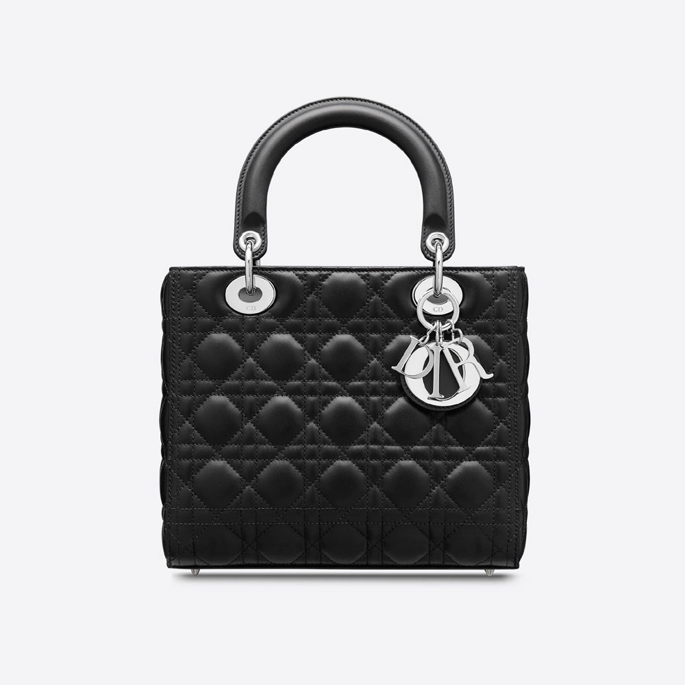 Medium Lady Dior Bag Black Cannage Lambskin M0565PNGE M900: Image 3