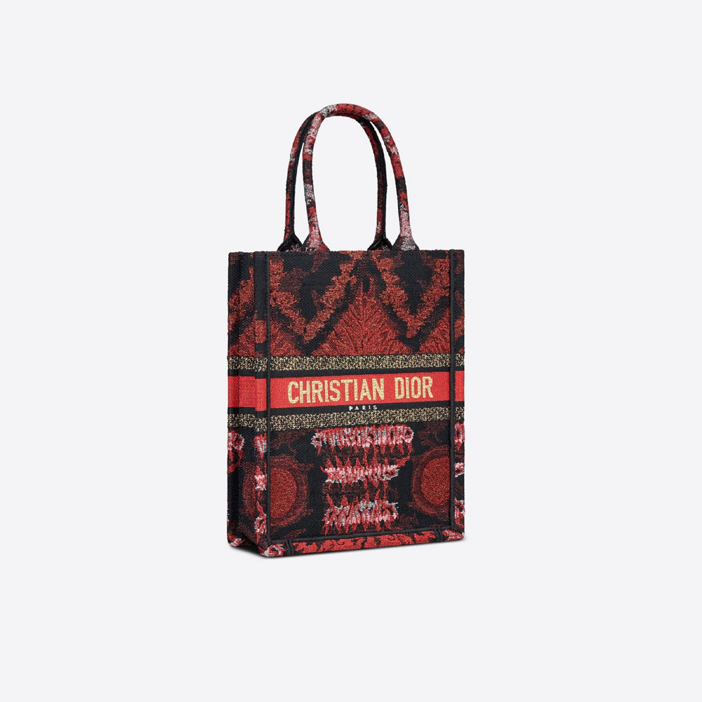 Vertical Dior Book Tote Tie Embroidery with Metallic Thread M1272ZTYK M887: Image 1