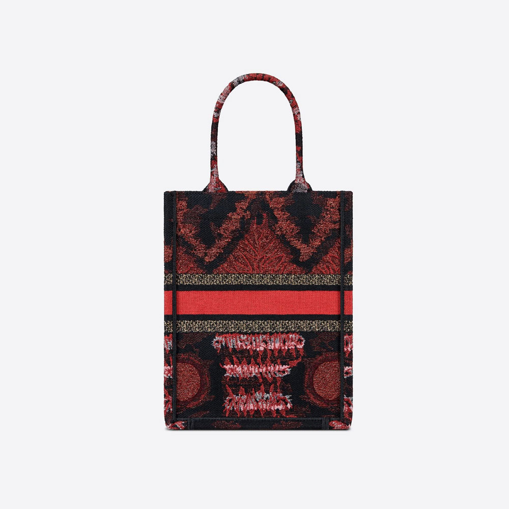 Vertical Dior Book Tote Tie Embroidery with Metallic Thread M1272ZTYK M887: Image 2