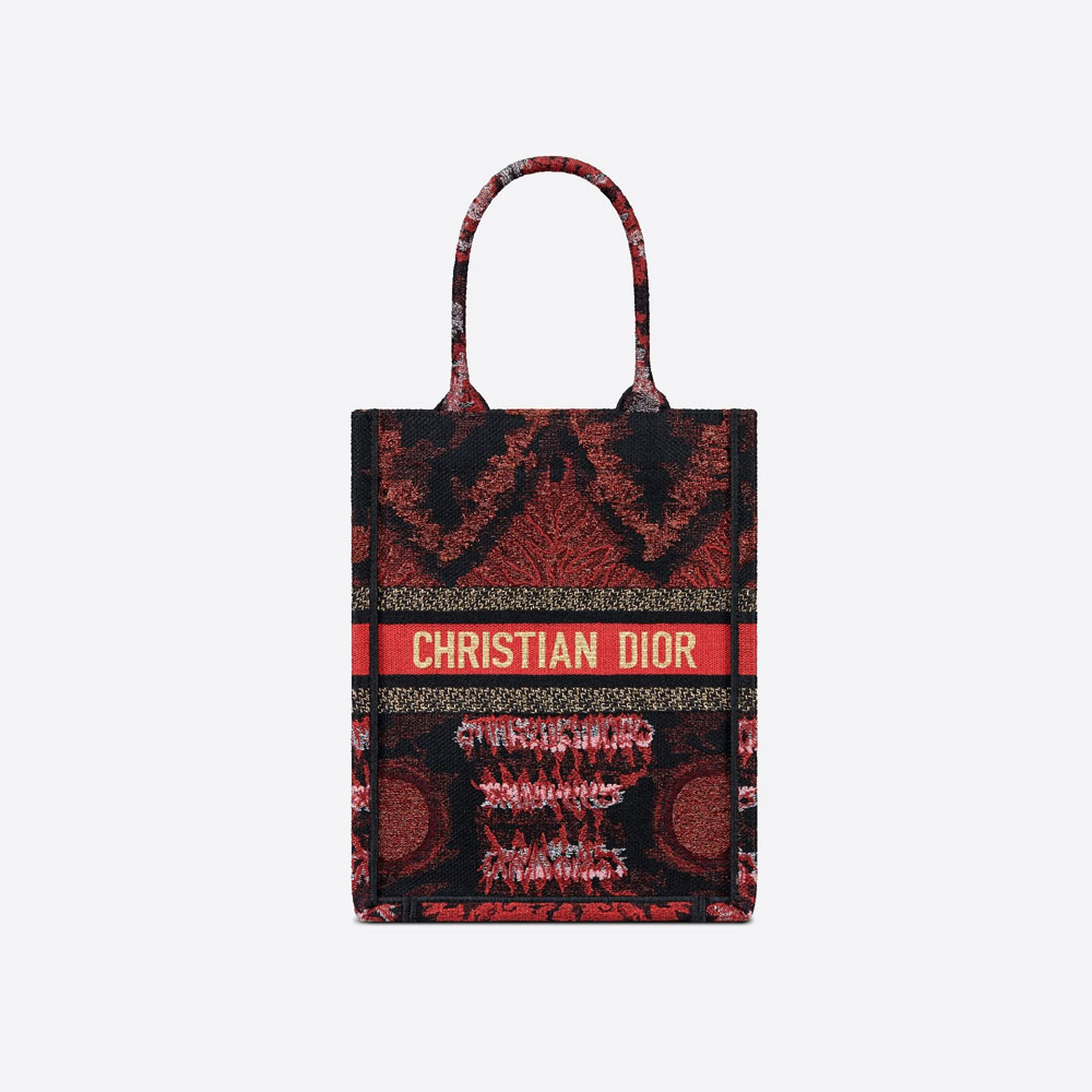 Vertical Dior Book Tote Tie Embroidery with Metallic Thread M1272ZTYK M887: Image 3
