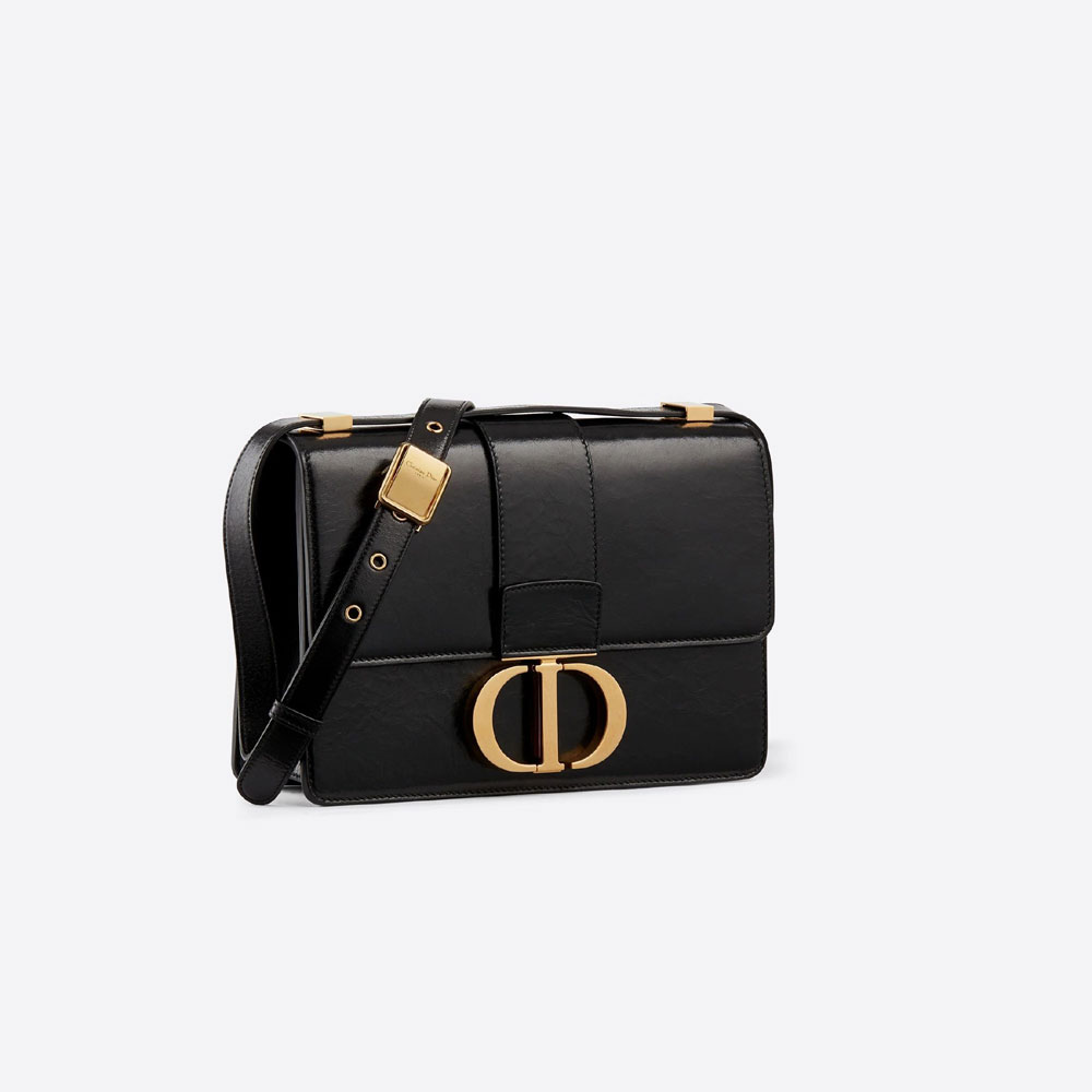 Dior 30 Montaigne Flap Bag Black Shiny Crinkled Lambskin M9203UMPK M900: Image 1