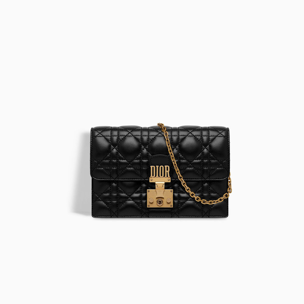Dioraddict Wallet on Chain clutch in black lambskin S2012CNMJ M900: Image 1